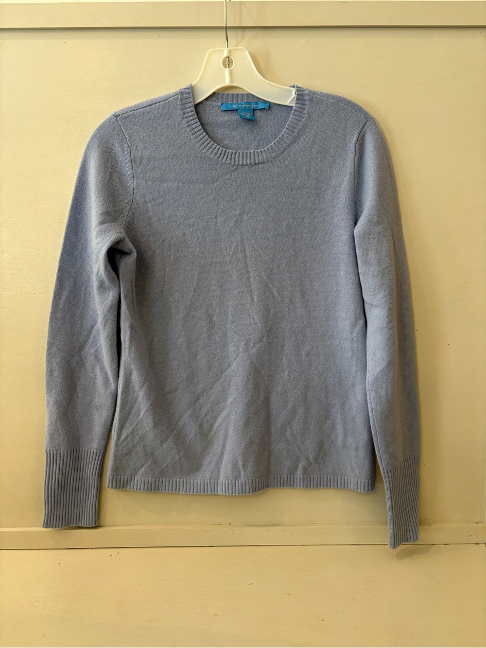 White Warren Cashmere Sweater Light Blue Crew Neck Women’s Medium